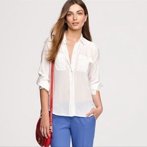 J Crew Silk Ivory Blythe Blouse